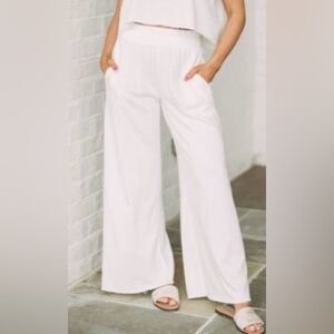 Off white wide leg terry cloth pants - NWOT